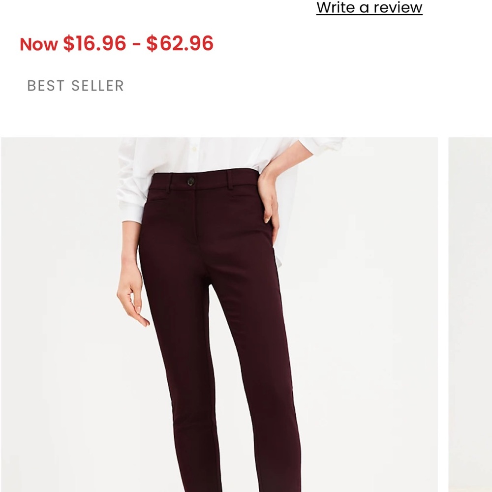 NWT LOFT Sutton Skinny Pants